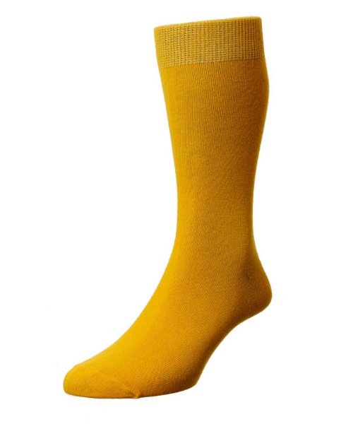 HJ Cotton Rich Sock Saffron - Bennevis Clothing