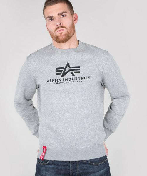 Alpha Industries Basic Sweater Grey - Bennevis Clothing