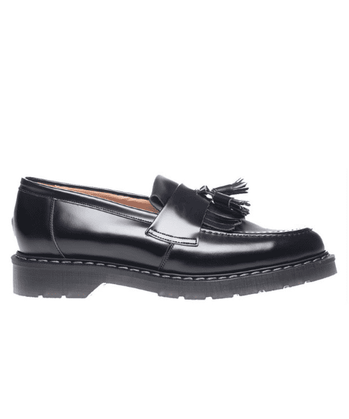 Solovair Tassel Loafer Hi-Shine Black - Bennevis Clothing