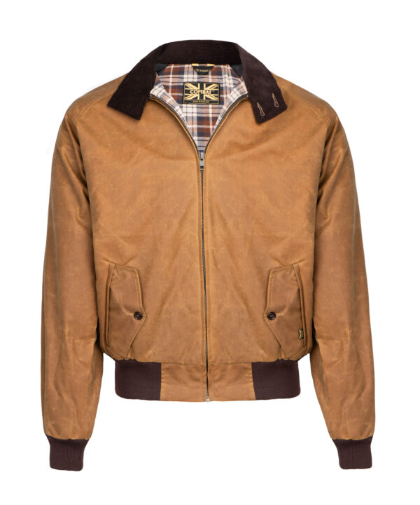 Original-Combat-wax-Harrington-Jacket-Made-In-England-Tan