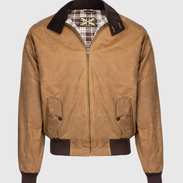 Original-Combat-wax-Harrington-Jacket-Made-In-England-Tan